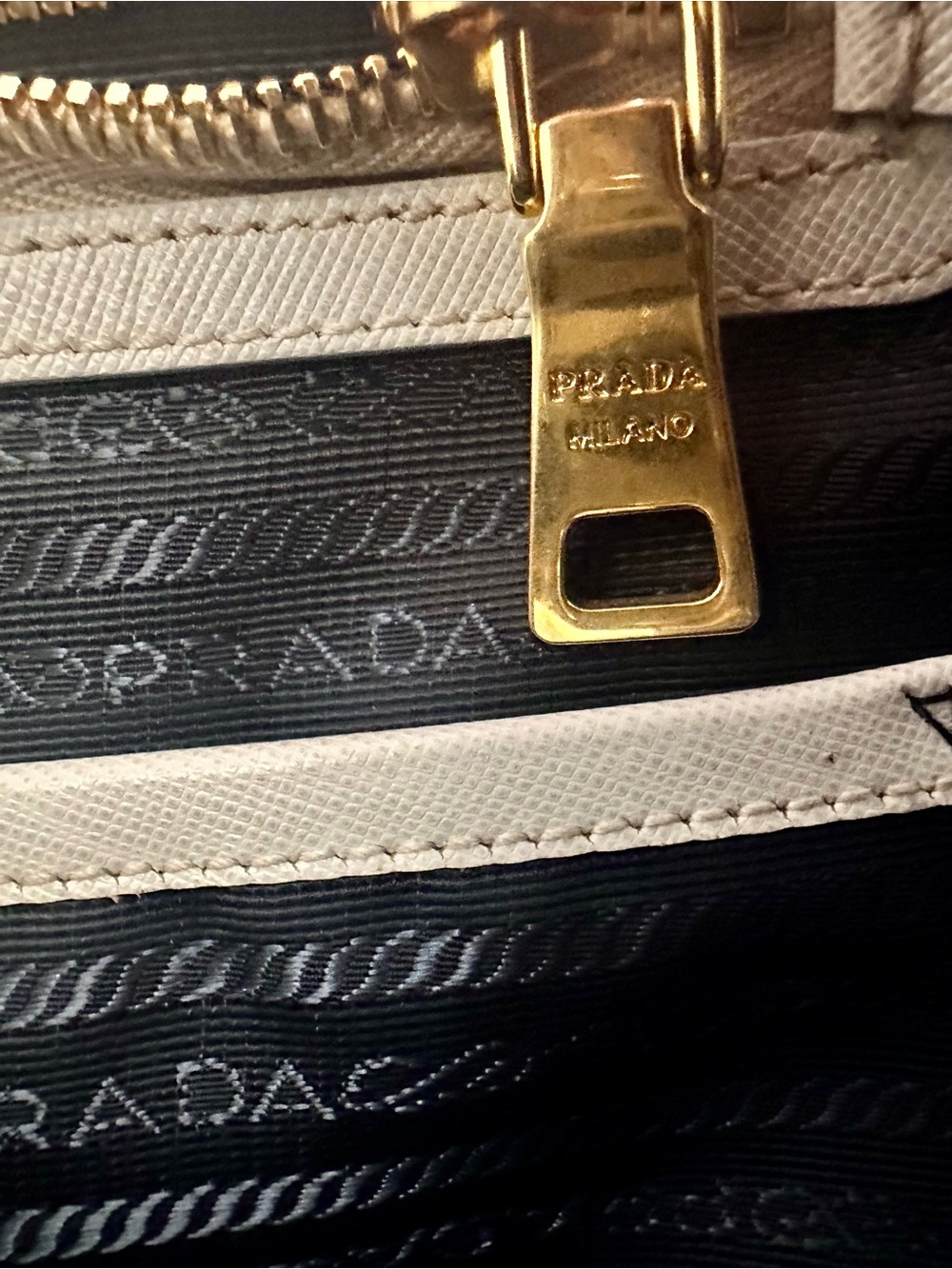 Prada Blue Denim and I our Saffiano Leather Satchel with Gold Hardware - Picture 6 of 15